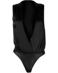 Maison Close - Zijden Body Met V-Hals - Lyst