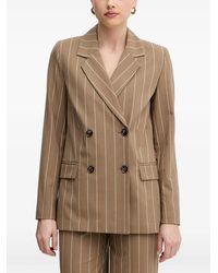 Benetton - Pinstripe Double-Breasted Blazer - Lyst