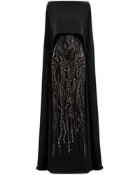 Gemy Maalouf - Beaded-Embellished Cape Maxi Dress - Lyst