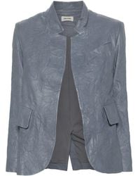 Zadig & Voltaire - Verys Crinkled Leather Blazer - Lyst