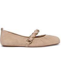 Manila Grace - Ballerines En Daim À Détail De Chaîne - Lyst