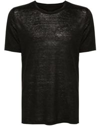 120% Lino - T-Shirt aus Leinen mit rundem Ausschnitt - Lyst