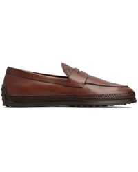 Tod's - Gomma Leather Mocassin Loafers - Lyst