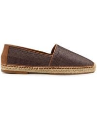 Brunello Cucinelli - Techno Raffia And Suede Espadrilles With Piping - Lyst