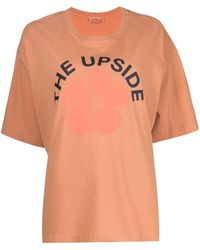 The Upside - Laura Flower Logo Print Cotton T-Shirt - Lyst