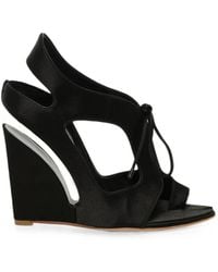 Balenciaga - Lace-Up Wedged Sandals - Lyst