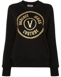 Versace Jeans Couture - Logo-Print Cotton Sweatshirt - Lyst