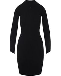 Courreges - Geribbelde Jurk Met Hoge Hals - Lyst