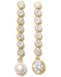 Completedworks - 18Kt-Plated Ascent Pearl And Zirconia Earrings - Lyst