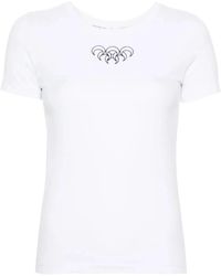 Marine Serre - Crescent Moon-Embroidery T-Shirt - Lyst