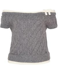 ShuShu/Tong - Cable-Knit Bow-Detail Top - Lyst