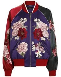 Dolce & Gabbana - Satin Jacket With Patch - Lyst