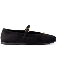Prada - Suede Ballerina Shoes - Lyst