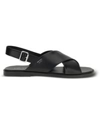 Prada - Saffiano Criss-Cross Sandals - Lyst