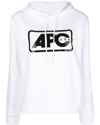 A.P.C. Hoodie Met Logo - Wit