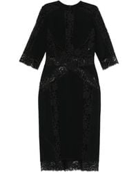 Elie Saab - Lace-Panel Midi Dress - Lyst
