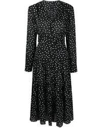 Pinko - Polka-dot-print Belted Midi Dress - Lyst