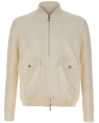 Eleventy - Knitted-Sleeve Zip-Up Jacket - Lyst