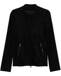 Giorgio Brato - Veste De Moto En Daim À Fermeture Zippée - Lyst