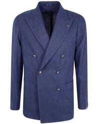 Tagliatore - Montecarlo Herringbone-Pattern Double-Breasted Blazer - Lyst