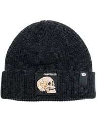 Goorin Bros - The Cancelled Ribbed-Knit Skull-Patch Beanie Hat - Lyst