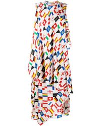 Balenciaga - Printed Silk Dress - Lyst