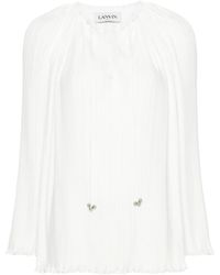 Lanvin - Off- Plissé Top - Lyst