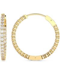 Diamond Essentials - Laboratory-Grown Diamond Hoop Earrings - Lyst