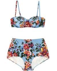 Dolce & Gabbana - Flower-Print Bikini Set - Lyst