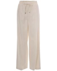 Liu Jo - Striped Drawstring Trousers - Lyst