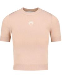 Marine Serre - Top Met Korte Mouwen En Moon-Logo - Lyst