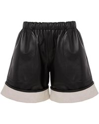 JW Anderson - Contrast-Hem Leather Shorts - Lyst