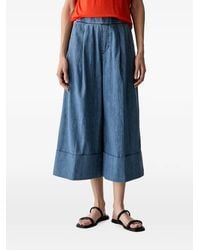 Benetton - Pleated-Detail Turn-Up Trousers - Lyst