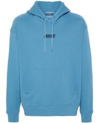 Moschino - Logo-Embroidered Cotton Hoodie - Lyst