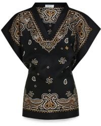 Ferragamo - Arabesque Print Poncho - Lyst