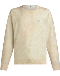 Etro - Wool Sweater With Paisley Print - Lyst