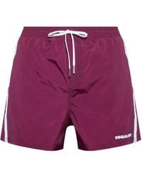 DSquared² - Logo-Embroidered Swim Shorts - Lyst
