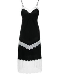 Moschino - Lace-panel Crepe Slip Dress - Lyst