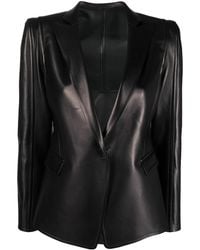 Valentino Garavani - Single-Breasted Leather Blazer - Lyst