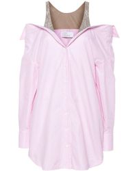 GIUSEPPE DI MORABITO - Rhinestone-embellished Mini Shirt Dress - Lyst