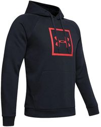 Under Armour - Rival Fleece Box Logo Hoodie - Lyst