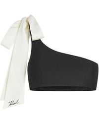 KARL LAGERFELD - Top De Bikini Con Detalle De Lazo - Lyst