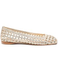 Paloma Barceló - Shell Leather Ballerina Shoes - Lyst