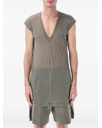 Rick Owens - Deep V-Neck Sleeveless T-Shirt - Lyst