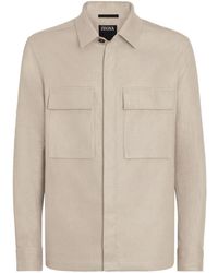 Zegna - Chest-pockets Linen Shirt - Lyst