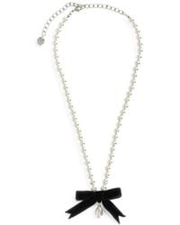 Self-Portrait - Bow Pearl Necklace - Lyst