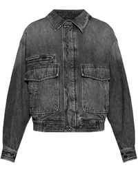 Versace - Blouson Denim Cropped Washed Jacket - Lyst