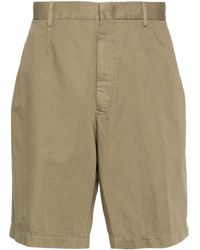 Zegna - Pleated Cotton Shorts - Lyst