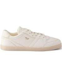 Prada - Baskets En Cuir À Logo Imprimé - Lyst