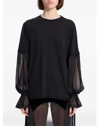 Ann Demeulemeester - Lace-Trim Cotton T-Shirt - Lyst
